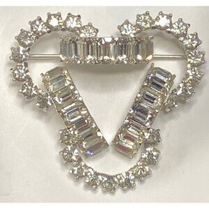 CHRISTIAN DIOR By KRAMER Brooch Diamante Crystals,Prong Set, 1950 Gorgeous &Rare